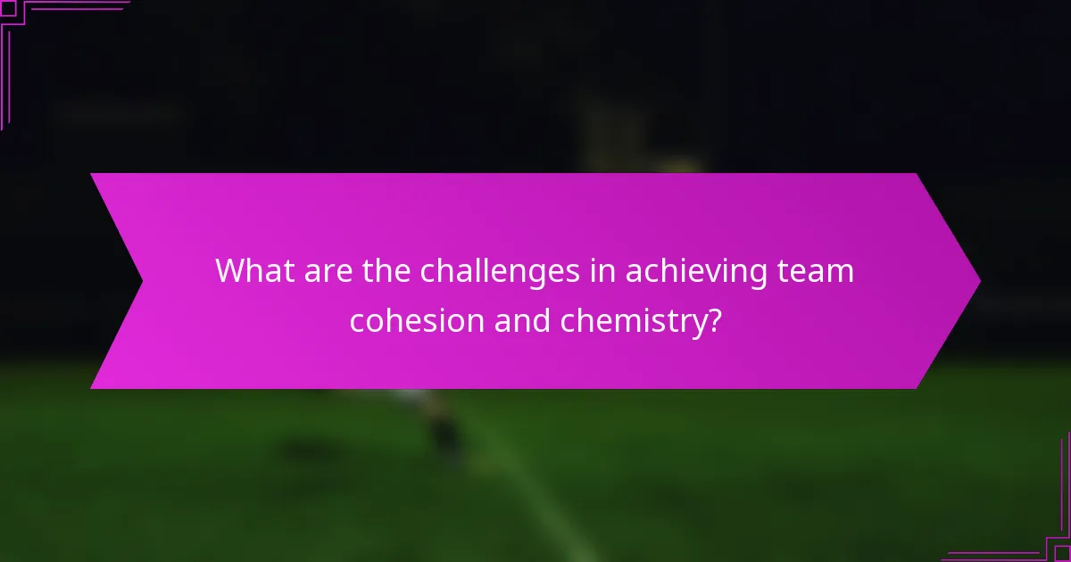What are the challenges in achieving team cohesion and chemistry?