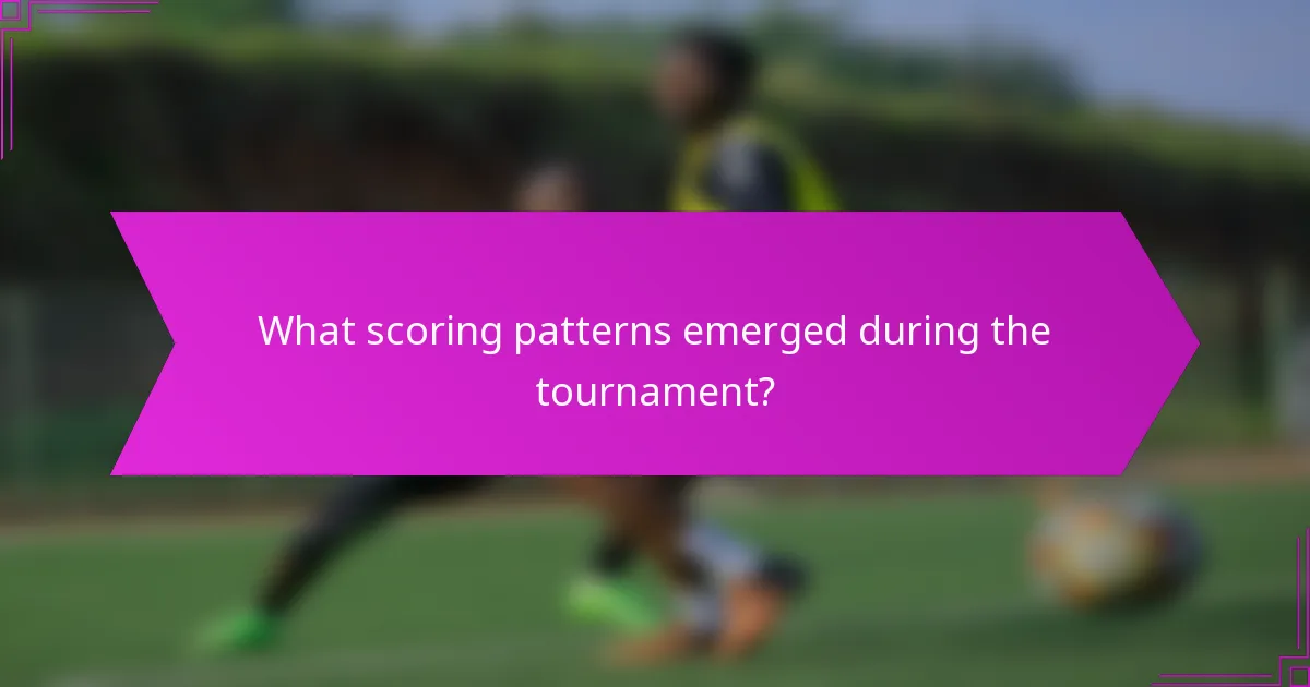 What scoring patterns emerged during the tournament?