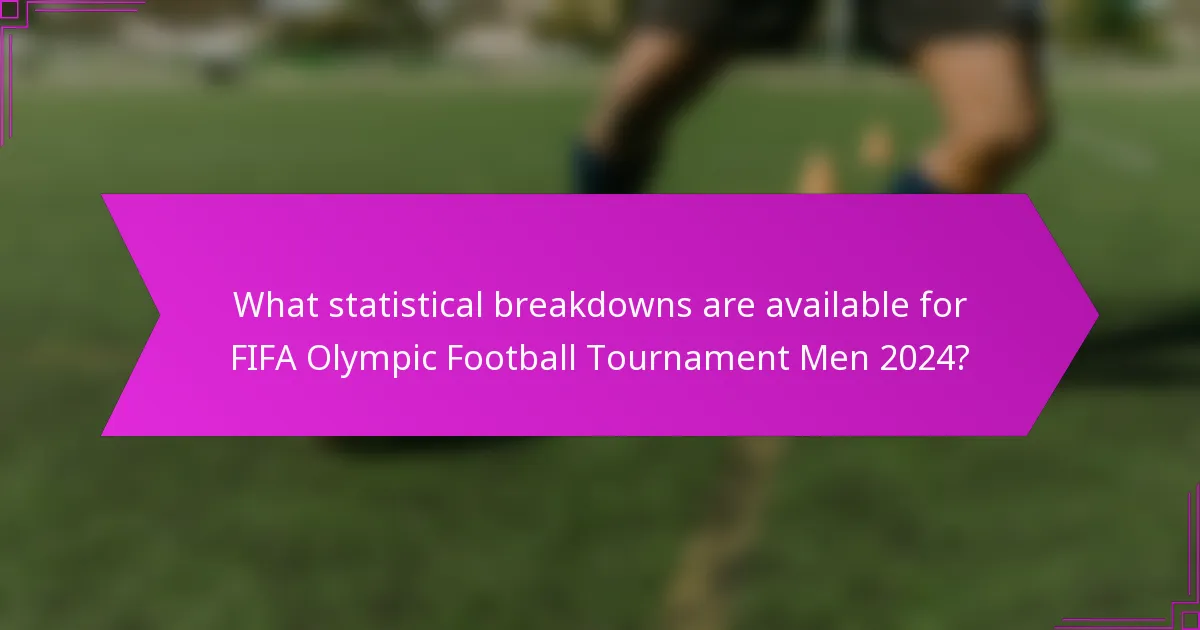 What statistical breakdowns are available for FIFA Olympic Football Tournament Men 2024?