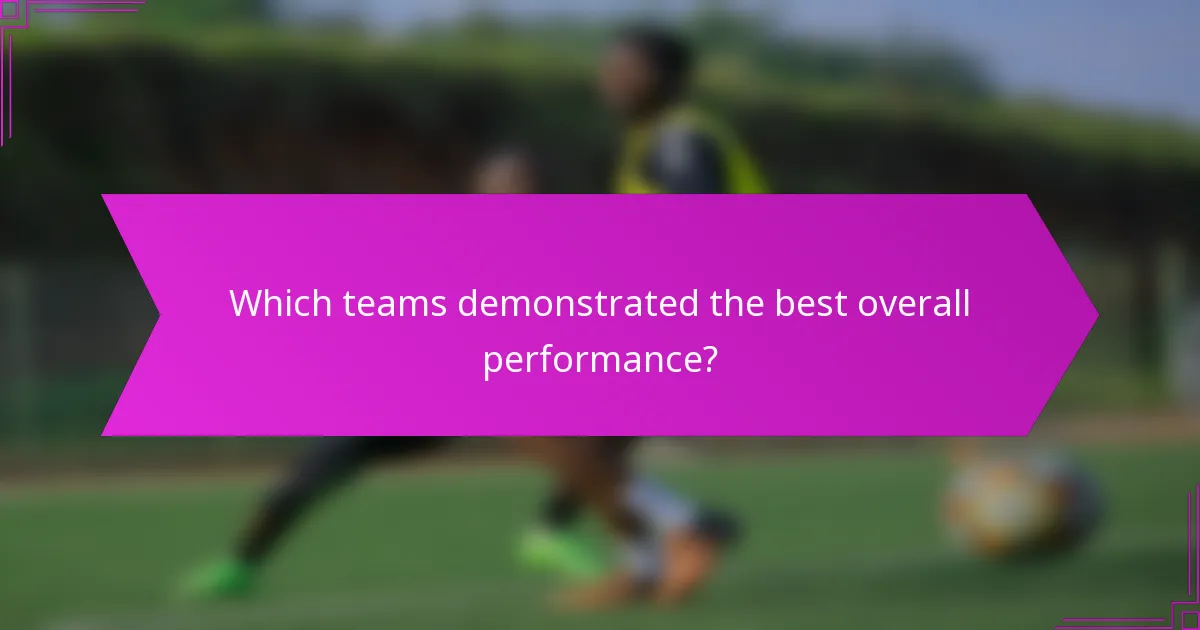 Which teams demonstrated the best overall performance?