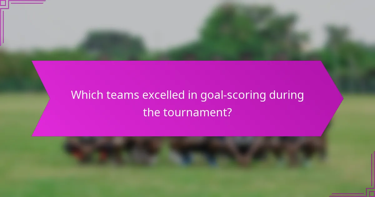 Which teams excelled in goal-scoring during the tournament?