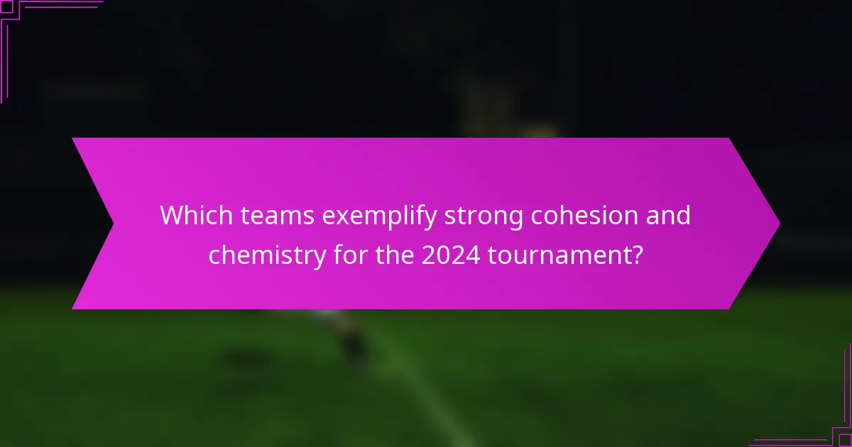 Which teams exemplify strong cohesion and chemistry for the 2024 tournament?